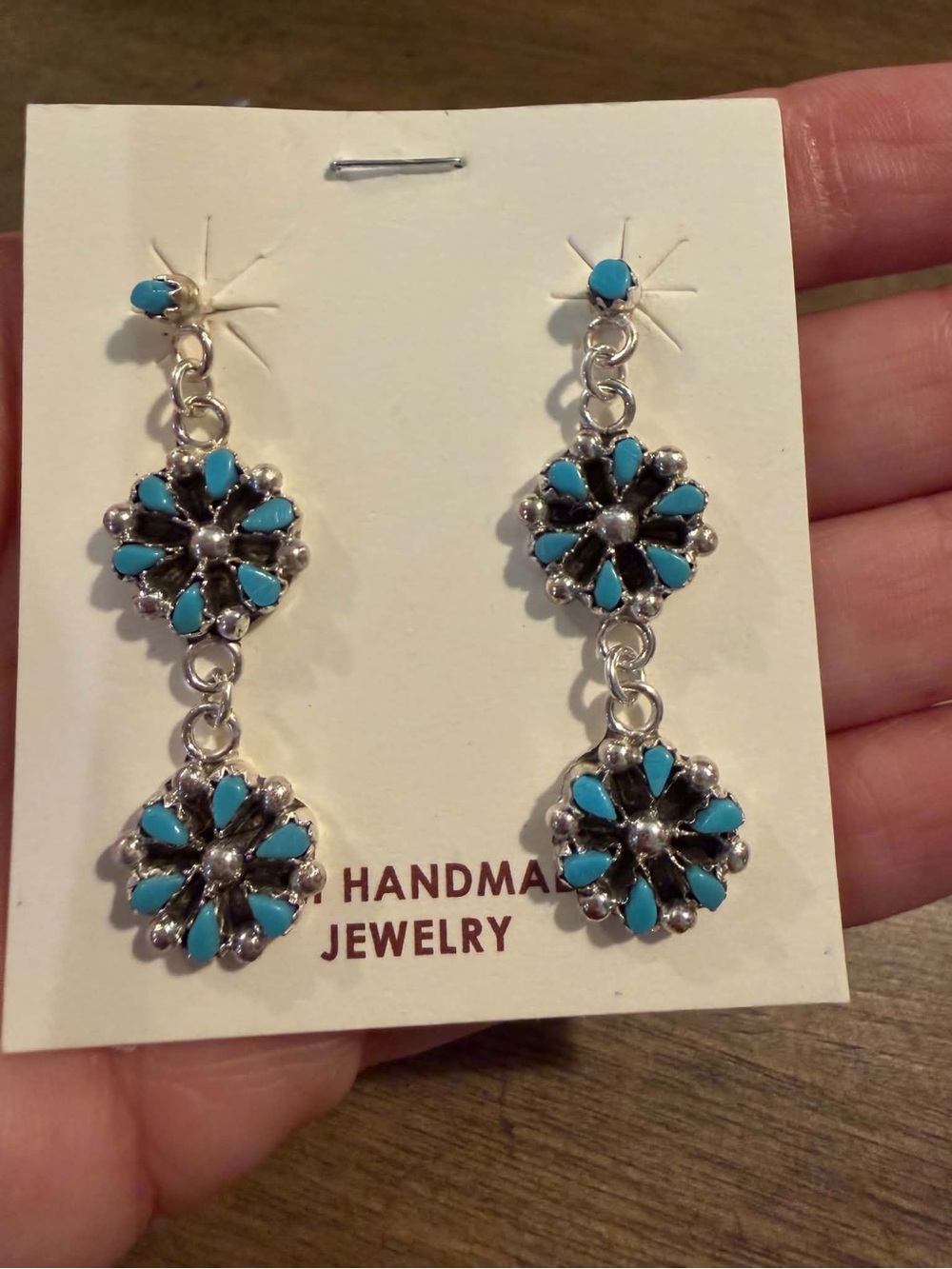 Navajo sterling silver turquoise earrings
